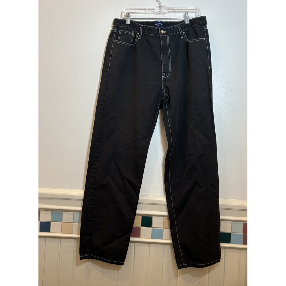 Noah NYC Contrast Stitch Workwear Pants Black Men 34 Made Portugal Streetwear